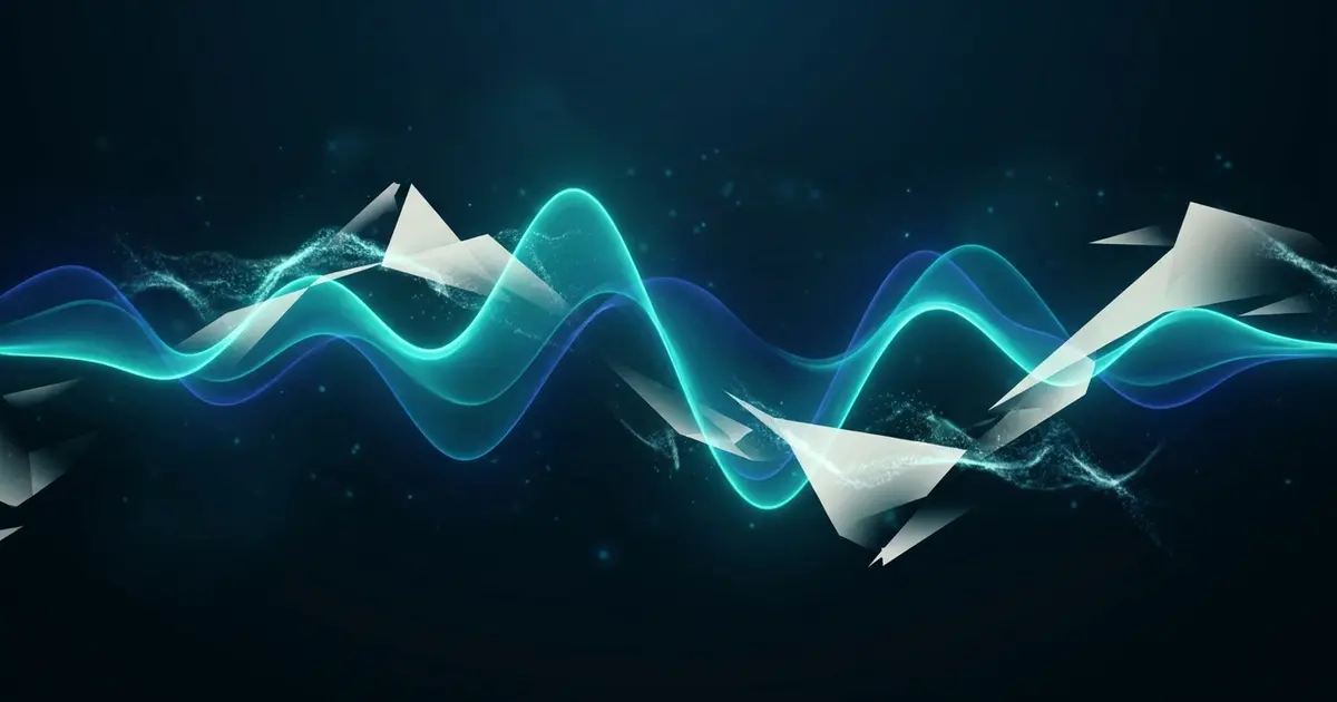 Abstract brand identity visualization with typographic and color elements