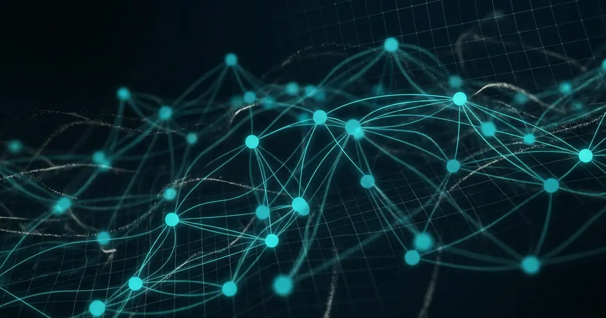 Abstract data visualization representing entity SEO and topical authority