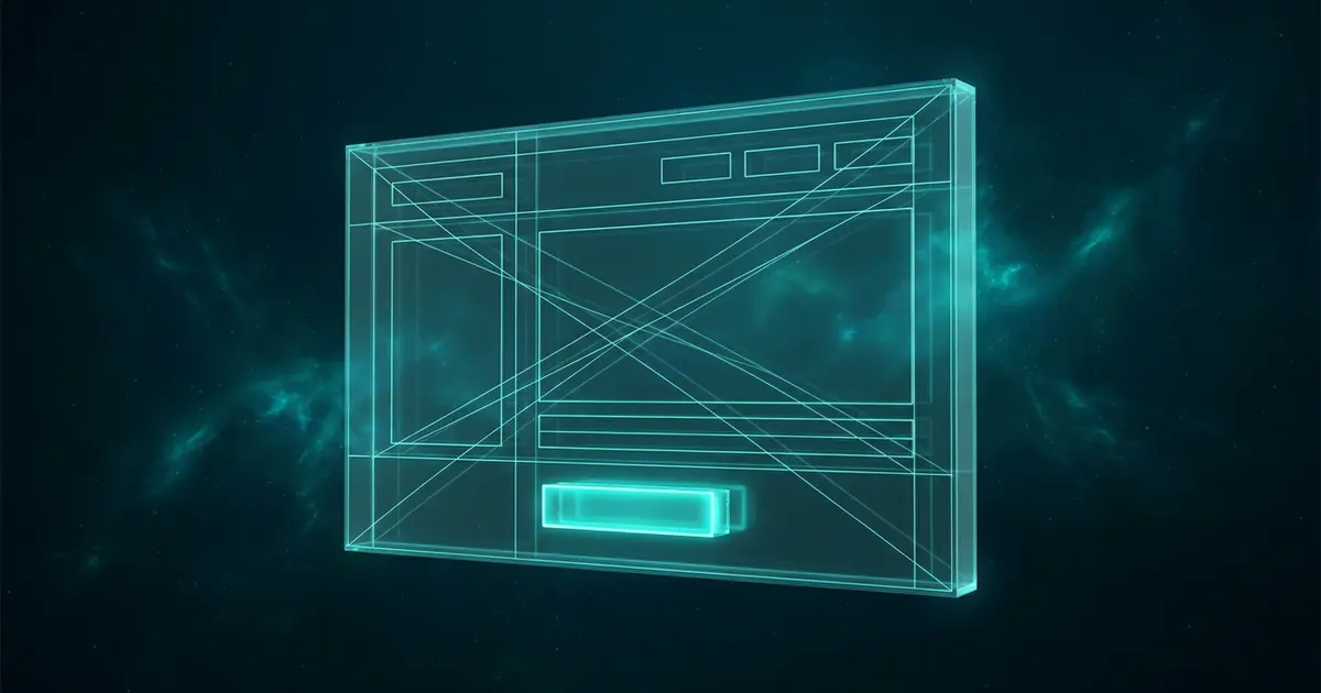 Abstract UI grid shapes representing minimal landing page design