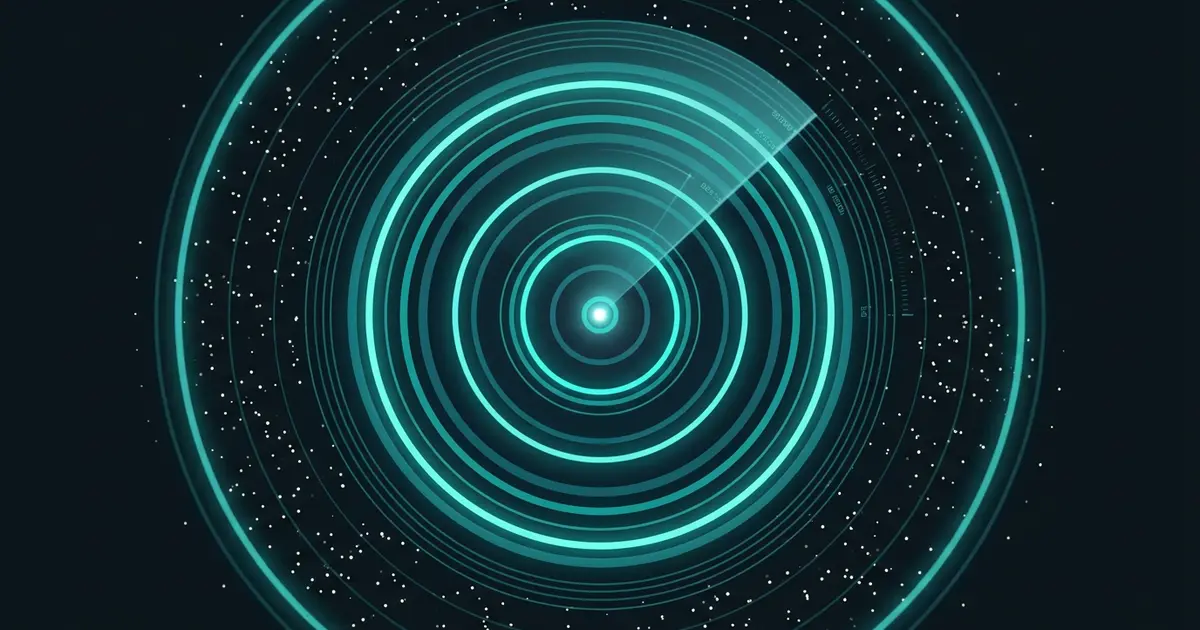 Abstract digital campaign targeting visualization with nodes and connections