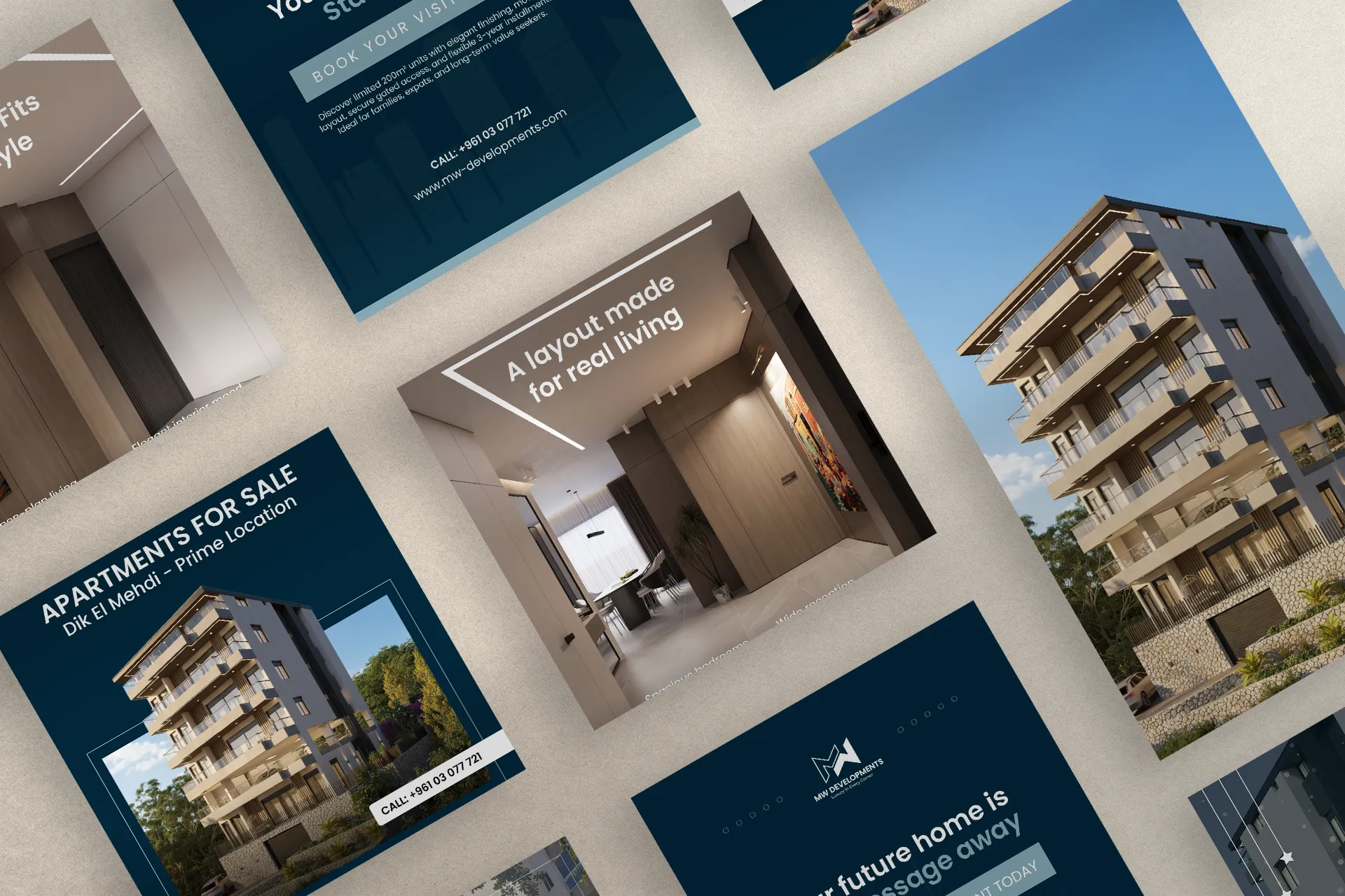 MW Developments business cards