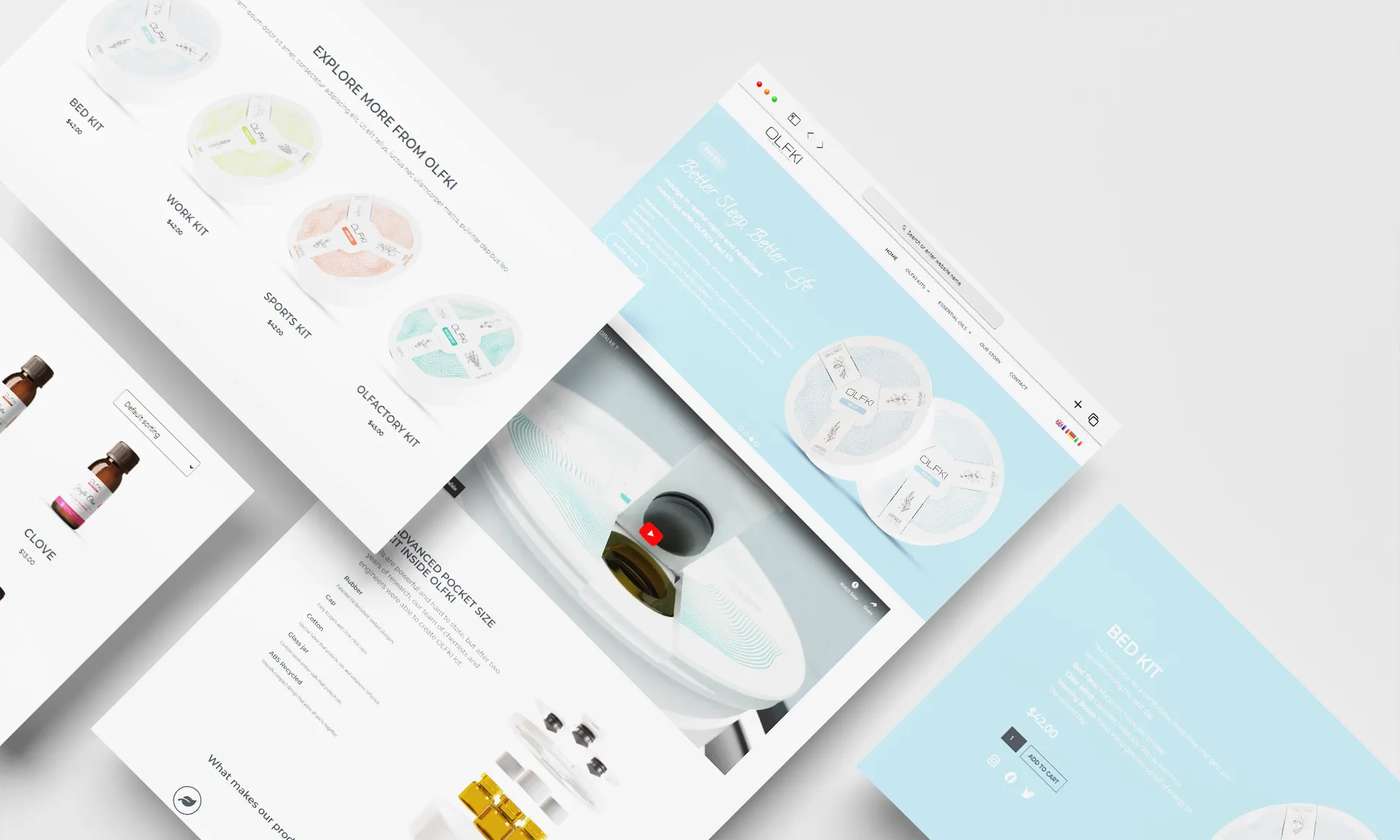 Olfki e-commerce website desktop