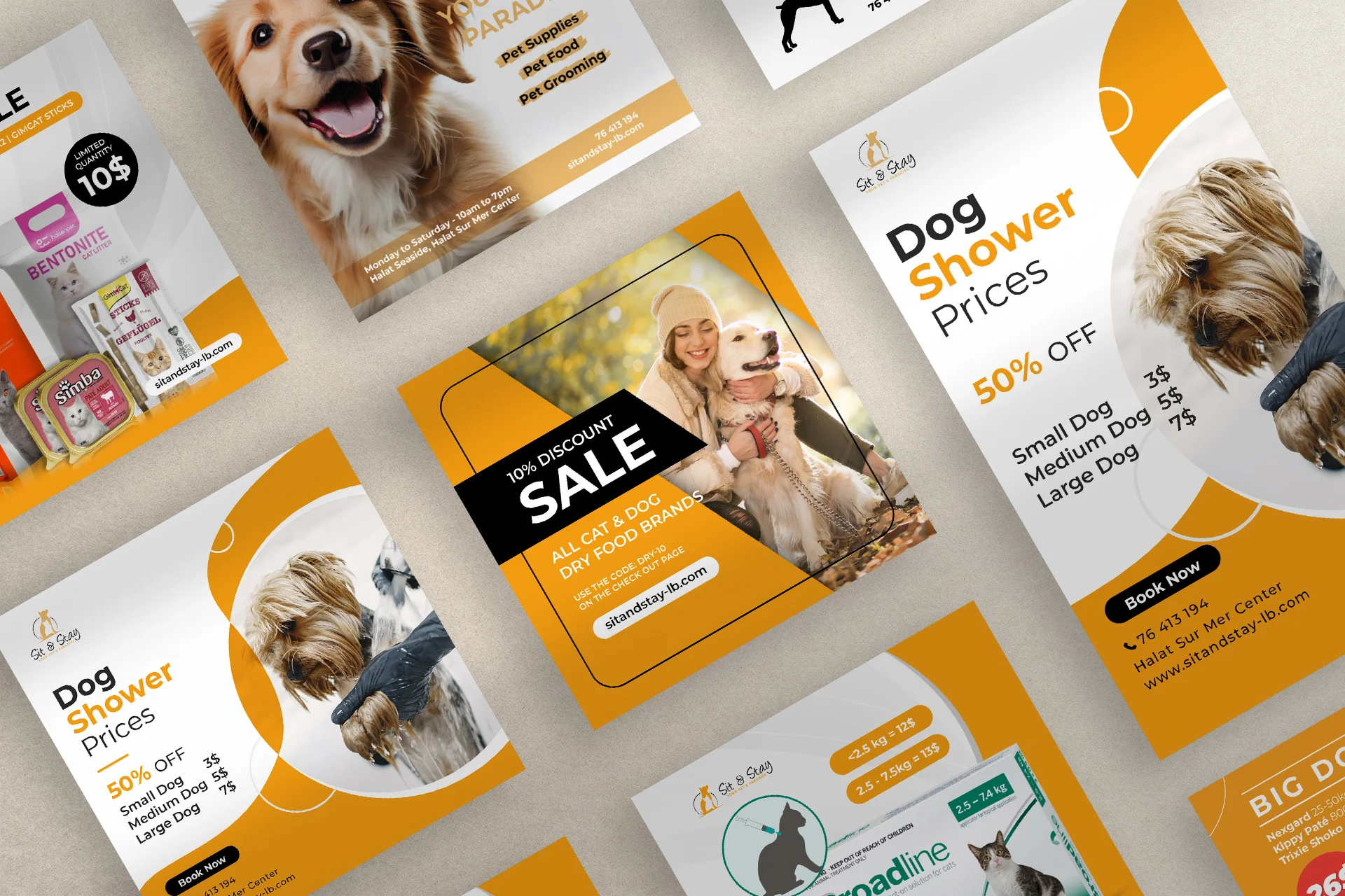 Sit and Stay business cards