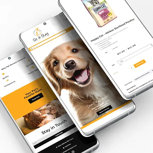 Sit and Stay pet shop website